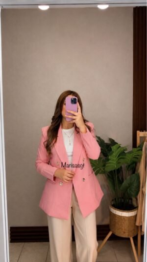 Blazer con Forro B/zucarita Rosa Pétalo