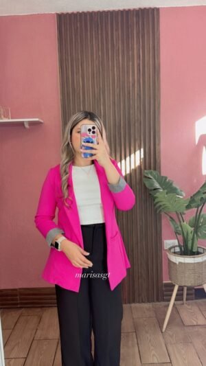 Blazer Manga Rayada Fuscia