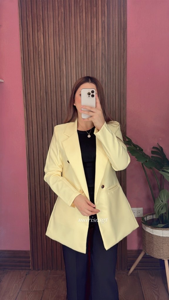 Blazer con Forro 4/B Amarillo Pastel