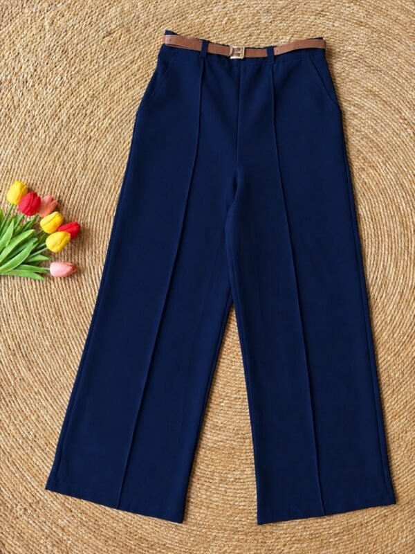 Pantalón de Vestir con Elástico Azul Marino