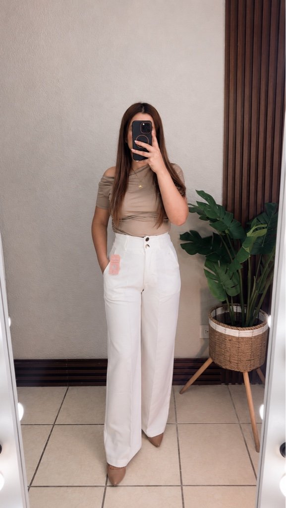 Pantalón con Botones Blanco
