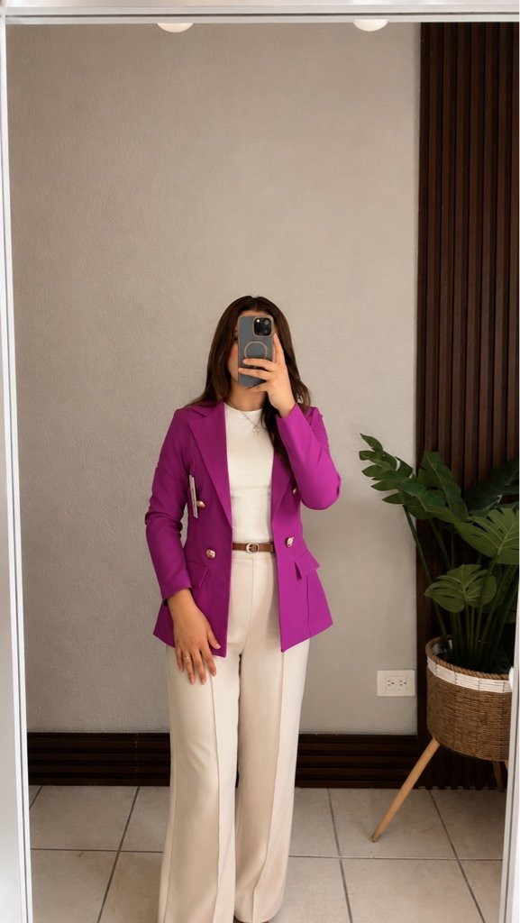 Blazer sin Forro Manga Normal Magenta