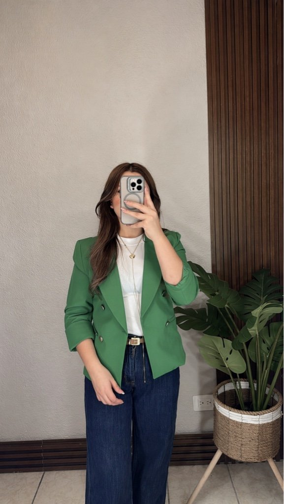 Blazer Manga 3/4 con Forro Verde Perico