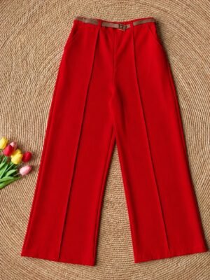 e184e413-ee62-54d1-aea4-febd787c19d4.jpeg Pantalón de Vestir con Elástico Rojo