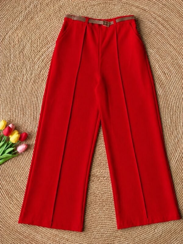 Pantalón de Vestir con Elástico Rojo