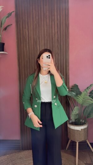 Blazer Manga 3/4 sin forro verde perico