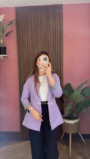 Blazer Manga Rayada Lila