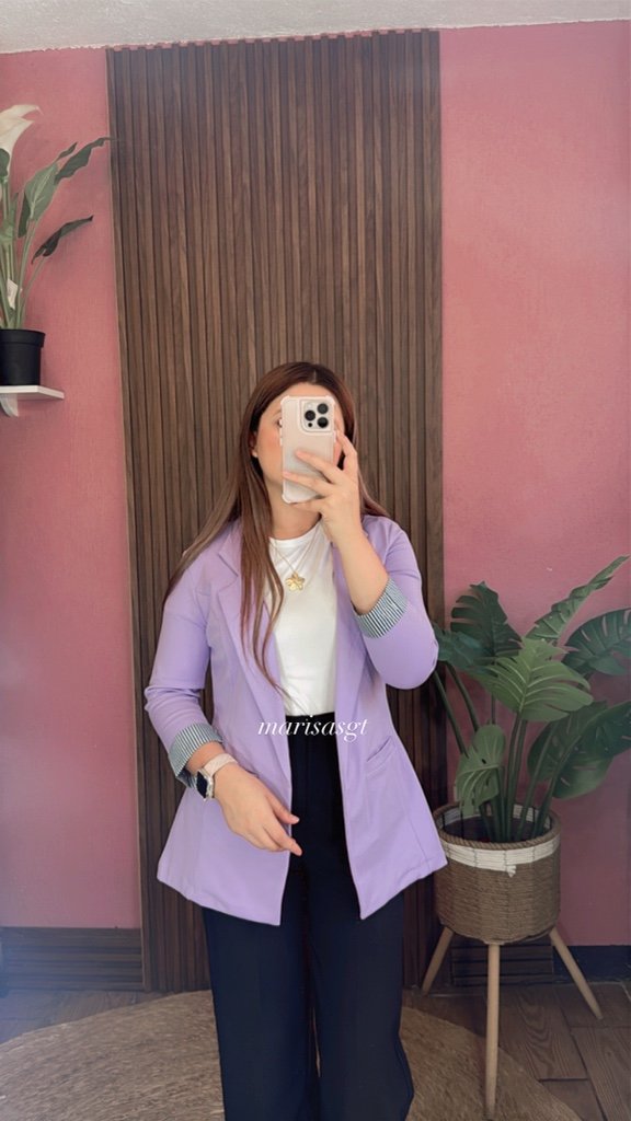 Blazer Manga Rayada Lila
