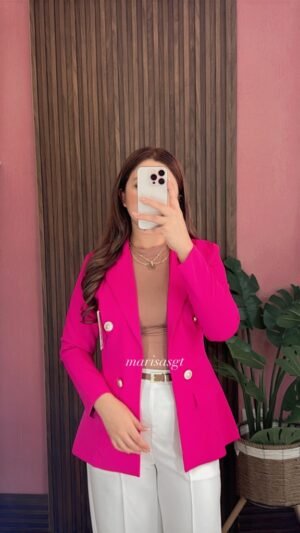 Blazer sin Forro Manga Normal Fuscia