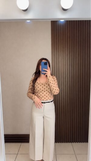 Blusa Polka Manga Larga Gena Blusa Tela Alicrada Manga Larga Abarca Tallas S M L