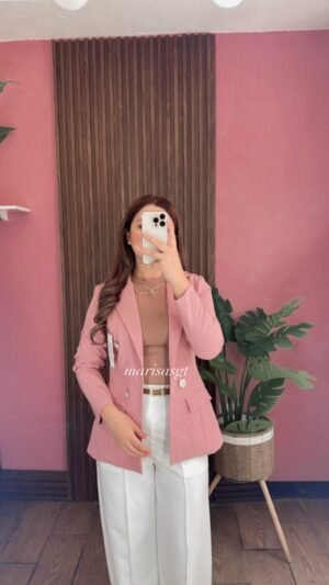 Blazer sin Forro Manga Normal Palo Rosa