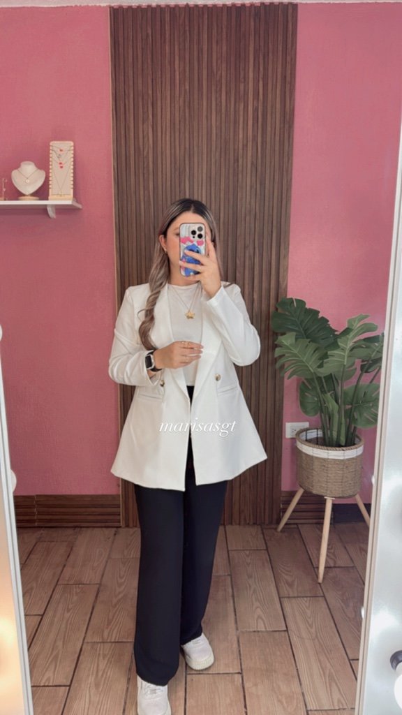 Blazer con Forro 4/B Blanco