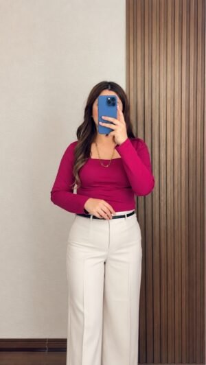 Blusa Manga Larga Tela Licra Corinto